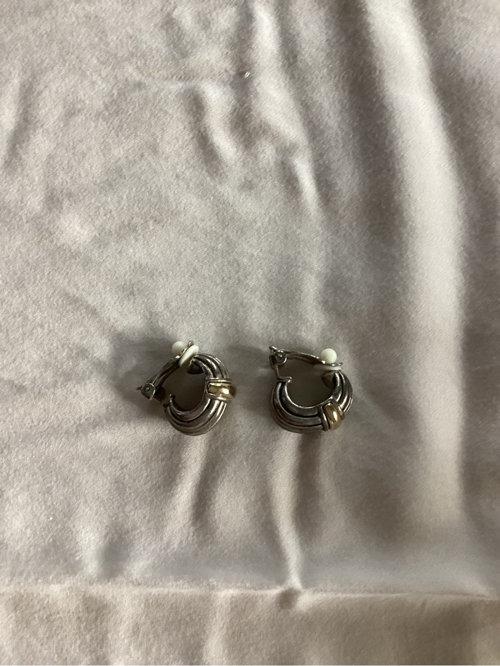 Silver and Gold Two-Tone Hoop Earrings